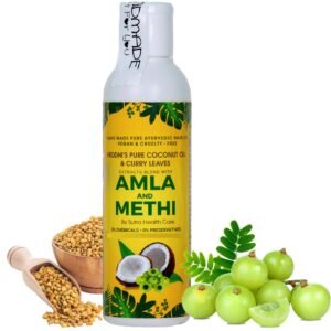 Vriddhi Organic Amla, Fenugreek (Methi), Curry Leaves Oil 100ml – Hair Growth & Hair Fall Control Oil, Nourishing Herbal Formula for Strong, Thick Hair